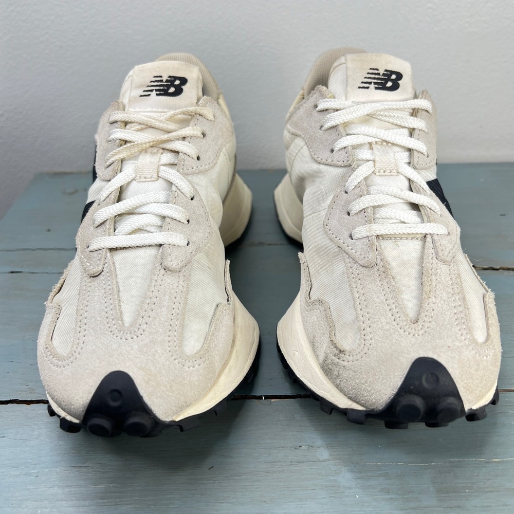New Balance 327 Sea Salt Black Suede Nylon Sneakers WS327FE Womens 7.5 - Picture 8 of 10